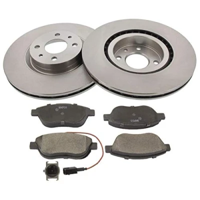 Imagen de MAPCO 47014 Kit de discos y pastillas freno Eje delantero ventilado con contacto avisador desgaste FIAT: Doblo I Familiar, Cargo, Linea