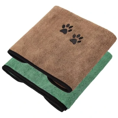 Imagen de TAIYUNWEI toalla de secado rápido para perros, paquete 2 toallas baño mascotas, microfibra súper absorbente, perros