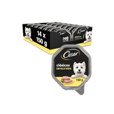 Imagen de Cesar Alimento para Perros Landragout Adultos, 14 Cuencos, x 150 g, Comida húmeda Perros, con Pollo, Verduras y arroz Integral