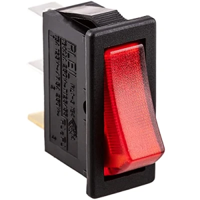 Imagen de BeMatik Interruptor basculante Rojo Luminoso SPST 3 Pin