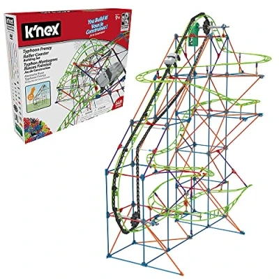 Imagen de K&#039;NEX 51438 Typhoon Frenzy Roller Coaster, 2 in 1 Model Colourful Construction Set for Boys and Girls, 19 Foot Toy, 640 Piece Kids Building Children Aged 9 Years +