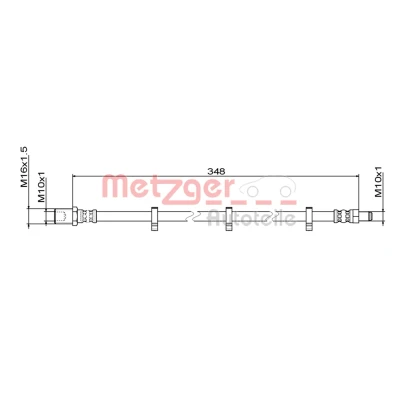 Imagen de METZGER 4111498 Latiguillos de Freno 348 IVECO: DAILY 3 Kasten/Kombi, 3, 4 Kasten/Kombi