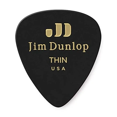 Imagen de JIM DUNLOP Púas Genuine Celluloid Classic, Saco de 12, Negro, Flexible