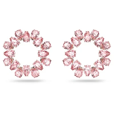 Imagen de Swarovski Pendientes Millenia para Mujer, con Baño en Tono Oro Rosa, Cristales Colección de