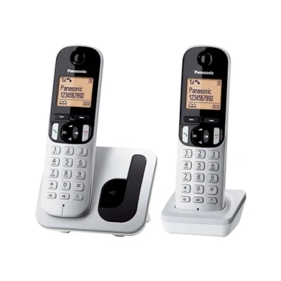 Imagen de Panasonic KX TGC212SPS Teléfono Fijo Inalámbrico Duo Digital (LCD 1,6&quot;, DECT, Agenda, Alarma, Bloque Llamadas, Intercomunicador entre unidades), Color Plata