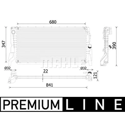 Imagen de MAHLE ORIGINAL CR 2318 000P Radiador, refrigeración del motor para vehículos con climatizador 680 347 22 Aletas soldadas MINI: Hatchback