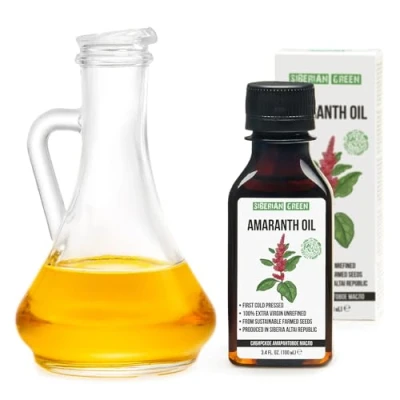 Imagen de Aceite de Amaranto Siberiano 100% Natural Extra Virgen Prensado en Frío 100 ml / 3.4 fl oz Sin Refinar Crudo OGM Vegano Escualeno Exclusivo