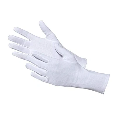 Imagen de Jah 3101 cotton gloves intermediate level, oeko tex, bianco, taglia 10, confezione da 24, bianco