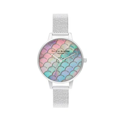 Imagen de Olivia Burton Reloj Analógico de Cuarzo para Mujer con Correa en Acero Inoxidable Plateada OB16US46
