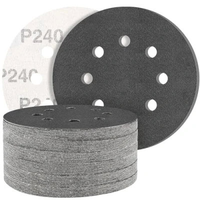 Imagen de STEBRUAM Discos de lija 125mm,50 Piezas Hook and Loop Papel Abrasivos carburo silicio 240 Granos para Lijadora Orbital Excéntrica