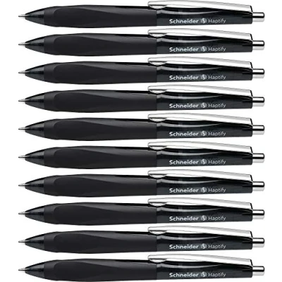 Imagen de Schneider 135301 Haptify Bolígrafo ergonómico (10 unidades), color negro
