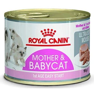 Imagen de Royal Canin Mother &amp; Babycat Mousse 12 x 195 g Alimento Completo para Gatos Especial gatas Madres y Sus Cachorros reforzar Las defensas del organismo