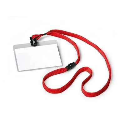 Imagen de Durable 813903 Portanombres (con correa textil de 10, 60 x 90 mm, longitud la 44 cm) Paquete rojo