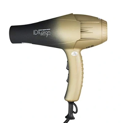 Imagen de ID Italian Design Secador de Pelo Silencioso 2 Modos Calor, Velocidades Color Negro y Dorado 2300W