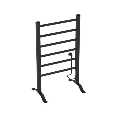 Imagen de pro.tec Radiador Toallero Eléctrico de Pared o Indepediente Secatoallas para Espacios Reducidos con 6 Barras 100W IP24 Temporizador 2 4 Horas Aluminio 85 x 55 cm Negro
