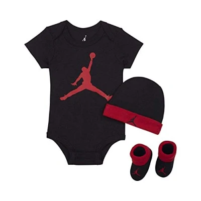 Imagen de Jordan Jumpman SET Unisex Camiseta estampada para niños, Talla: 0 6m, Black/gym red