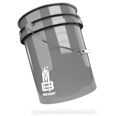 Imagen de Magic Bucket Cubo de lavado para coche a mano gris 5 galones estadounidenses aprox. 20 litros compatible con Grit Guard Detalle Guardz Dirt Lock Chemical Guys Trap Tapa Gamma Lids