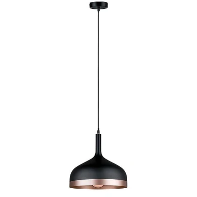 Imagen de Paulmann 79629 Lámpara colgante Neordic Embla máx. 1x20 W, luminaria para lámparas E27, de techo negro/cobre mate 230 V metal, sin fuente luz