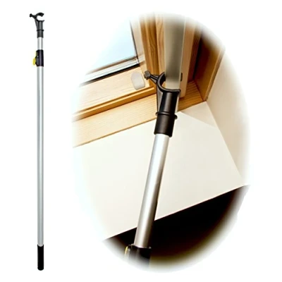 Imagen de WinHux® Palo con una Varilla telescópica de Control para Abrir Las Ventanas tejado VELUX y accionar la Cortina VELUX®. 1,2 a 2.0m Plateado