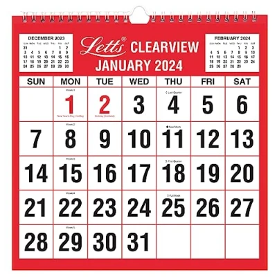 Imagen de Letts Clearview Calendario mensual 2024