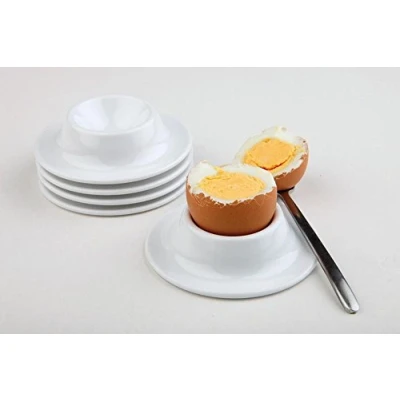 Imagen de APS Huevera, set de 4 porta huevos, taza para huevos melamina apilable, blancos, Ø 8,5 cm, altura: cm