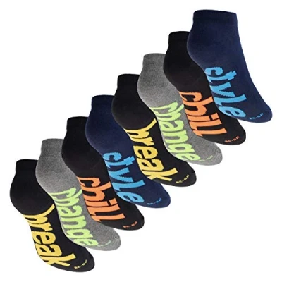 Imagen de Footstar Calcetines deportivos cortos para hombre y mujer (8 pares), diseño de neón, NEON Multicolor Pack, 43 46