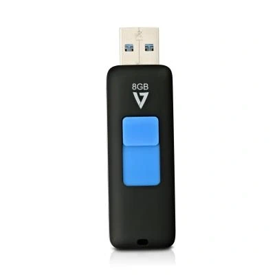 Imagen de V7 VF38GAR 3E Slider Memoria USB 3.0 Flash Drive de 8 GB Negro/Azul