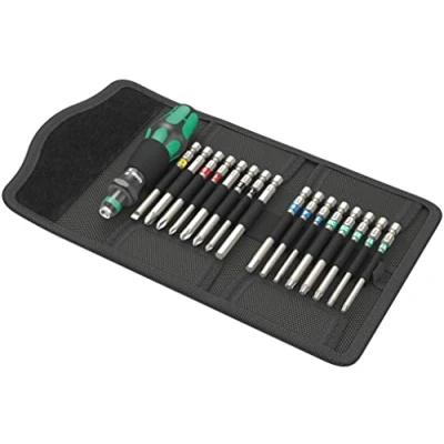 Imagen de Wera 05059303001 Juego de varillas intercambiables para destornillador, Kraftform Kompakt 60 Tool Finder, 17 piezas