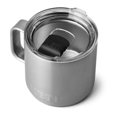 Imagen de YETI Rambler Mug, Vacuum Insulated Stainless Steel Stackable Mug with Magslider Lid, Steel, 14 oz (414 ml)