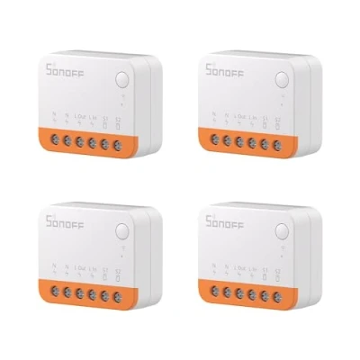 Imagen de Interruptor WiFi Inteligente de 2 Vías,SONOFF MINIR4 4PCS mini Wifi,Control APP, control por voz，Funciona con Alexa, Google Home Assistant.Certificación TUV （10A 2400W）.
