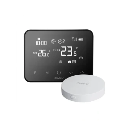 Imagen de Termostato Muvit IO Inteligente cableado y hub para internet, Home, Negro