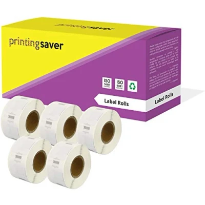 Imagen de Printing Saver 5x 11353 12 x 24 mm Rollos de Etiquetas adhesivas (1000 por Rollo) compatibles para Dymo LabelWriter 310 320 330 4XL 400 450 Turbo/Twin Turbo/Duo &amp; Seiko SLP Impresoras