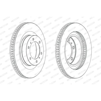 Imagen de FERODO PREMIER DDF2093C 1 Disco de freno 338 32 6 ventilado revestido sin tornillos TOYOTA: Land Cruiser Prado 150