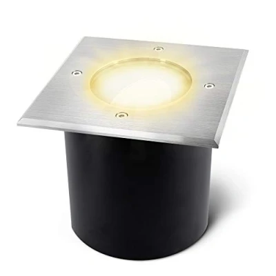 Imagen de SSC LUXon Jadina Foco empotrable de suelo plano orientable con módulo LED FourSTEP 5 W, blanco cálido 230 V, para exterior, IP67, rectangular