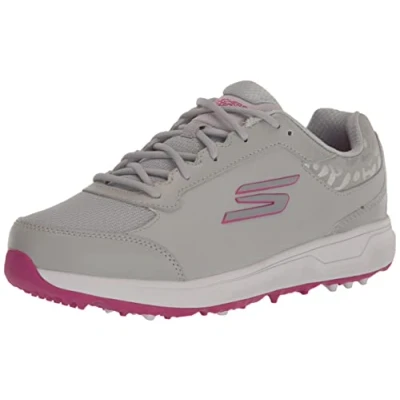 Imagen de Skechers Tenis de golf Prime ajuste relajado sin pinchos para mujer Gris/Rosa, 39 EU