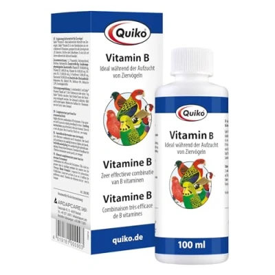 Imagen de Quiko Vitamina B 100ml Combinación altamente eficaz de vitaminas del grupo Para pájaros compañía y palomas carreras la prevención trastornos nerviosos crecimiento