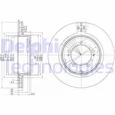 Imagen de DELPHI BG3811 Disco de freno 300 22 5 ventilado aceitado sin procesar cojinete rueda, anillo sensor ABS MITSUBISHI: Lancer 6 Limousine