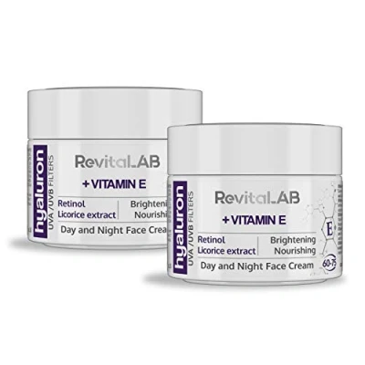 Imagen de RevitaLAB Hyaluron Anti Aging Day and Night Cream, Enriched with Vitamin A (Retinol) E, Licorice Root Extract, Hyaluronic Acid UV Filters for Ages 60 75, 50 ml (multipack)