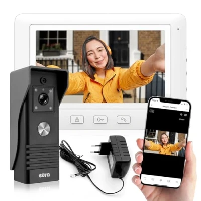 Imagen de Eura VDP 45A3 TY Alpha+ Tuya videoportero WiFi, 4 Hilos, Monitor en Color de 7 Pulgadas, Blanco
