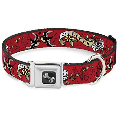 Imagen de Hebilla para cinturón de Seguridad con Perro Rojo la Suerte 2,5 cm Ancho, Cuello 15 26 Pulgadas, Grande