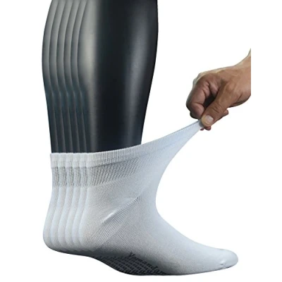 Imagen de Yomandamor Calcetines de bambú sin costuras para diabéticos hombre con parte superior suave, 6 pares tallas 11 Reino Unido.