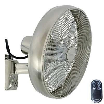 Imagen de LUCCI AIR ventilador de pared Breeze con mando a distancia, función giratoria automática, diámetro 46 cm, acero