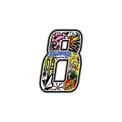 Imagen de 4R Quattroerre.it 13358 Número 8 Sticker Bomb, 10 x cm