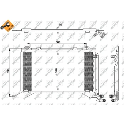 Imagen de NRF EASY FIT 35245 Condensador con junta anular 14,6 8,6 Aluminio 570 MERCEDES BENZ: Clase E Berlina