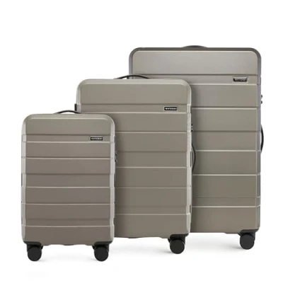 Imagen de WITTCHEN Comodo Line Juego de 3 Maletas Bolsa Viaje Equipaje Dura ABS Cerradura TSA Tamaño (S+M+L) Dorado