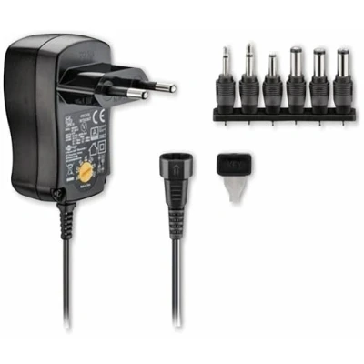 Imagen de Goobay 59029 Fuente de alimentación Universal 1500 mAh y 8 enchufes adaptadores más USB, Negro