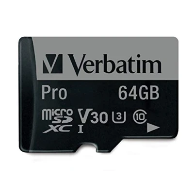 Imagen de Verbatim 64GB Pro U3 MicroSDXC XC I Class 10 memoria flash Tarjeta de (MicroSDXC, Negro, UHS, 10, SD, Resistente a golpes, al agua)