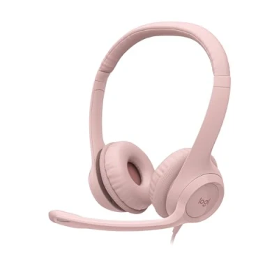Imagen de Auriculares Logitech USB Headset H390, de diadema, Con cable, Para PC, Micrófono, Control multimedia, Cancelación ruido, Rosa