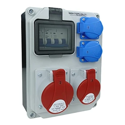 Imagen de distribuidor de corriente HL S 32 A, 16 2 x 230 V, para obras construcción, pared, doctorvolt 5361