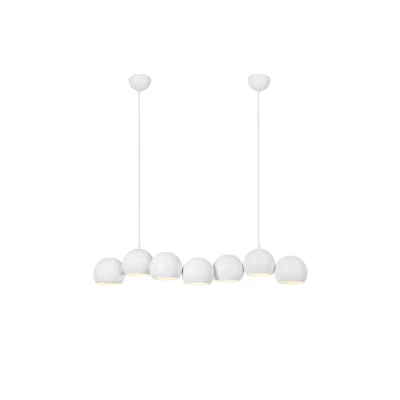 Imagen de Markslöjd Lámpara colgante Cupolo, blanca, hierro, longitud 101 cm, 7 luces